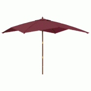 VidaXL Parasol de jardin avec mât en bois rouge bordeaux 300x300x273cm Modèle Horizon Vision - 363195