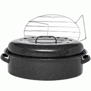 WARMCOOK Cocotte Ovale En Acier Carbon 46x31cm + Grille 0509+2005 - noir 3700617000970