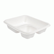Barquette en bagasse blanche pour nachos 19x16,5x3,8cm par 300