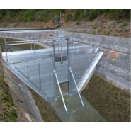 Barrage d'isolement en 3 parties démontable avec délestage pour la gestion d'eau