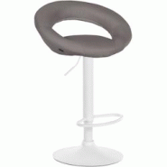 CLP Tabouret de bar Olinda Tissu Gris/Blanc - gris textile 315796 CLP Tabouret de bar Olinda Tissu Gris/Blanc - gris textile 315796