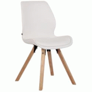 Décoshop26 - Chaise de salle à manger x1 design scandinave en PVC blanc et pieds en bois carrés clair 10_0002298 - blanc 3000250944267 Décoshop26 - Chaise de salle à manger x1 design scandinave en PVC blanc et pieds en bois carrés clair 10_0002298 - blanc 3000250944267