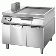 Fry-top gaz ½ lisse ½ nervurée sur coffre avec portes, tableau de contrôle sur deux côtès 1000x1100x870 mm - VIRTUS - 4068875007353