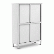 Helloshop26 - Armoire 120 x 50 x 180 cm 4 étagères jusqu'à 200 kg armoire chambre armoire dressing acier inoxydable 14_0005157 - inox 3000229621533