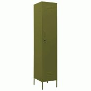 Helloshop26 - Armoire à casiers moderne avec 4 étagères réglables bureau 35 x 46 x 180 cm en acier vert olive 02_0046885 - vert acier 3000234476869