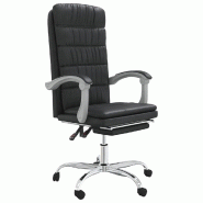 Helloshop26 - Chaise fauteuil siège pivotante de inclinable de bureau informatique étude similicuir noir 02_0024265 - noir métal 3000215342411