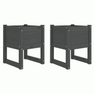 Helloshop26 - Jardinière bac lit surélevé plantes fleurs jardin terrasses lot de 2 40 x 40 x 52,5 cm bois massif de pin gris 02_0038962 - 300021801 Helloshop26 - Jardinière bac lit surélevé plantes fleurs jardin terrasses lot de 2 40 x 40 x 52,5 cm bois massif de pin gris 02_0038962 - 300021801