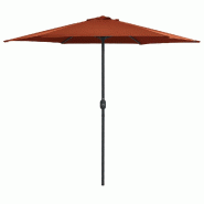 Helloshop26 - Parasol d'extérieur et mât en aluminium 270 x 246 cm terre cuite 02_0008291 - aluminium 3000443182728