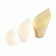 Mank Coupelles obliques en bois FSC® 110ml (lot de 40) - SIER DISPOSABLES - Bois massif 50176