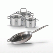 Poêle 32cm et 3 Faitouts Elo Relief Solution - gris 3176239959673