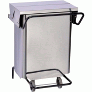 Poubelle 70 litres à ouverture centrale - SBARAZZINO - inox brillant avec pédale et façade amovible Poubelle 70 litres à ouverture centrale - SBARAZZINO - inox brillant avec pédale et façade amovible