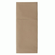 Starpak 100 pochettes à couverts, Airlaid 40 cm x 48 cm taupe "Premium" avec pliage pour couverts - marron textile 87481
