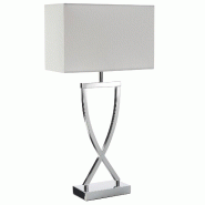 Tectake Lampe de table AVINA 60W - gris chrome - 406004 - argenté métal 406004