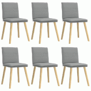VidaXL Chaises à manger lot de 6 gris clair tissu Modèle Symphonie Horizon - 3315625