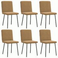 VidaXL Chaises à Manger Lot De 6 Marron Velours - 8721158570093 VidaXL Chaises à Manger Lot De 6 Marron Velours - 8721158570093