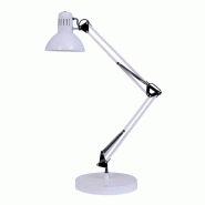 ALBA Lampe de bureau Architecte, double bras - socle lesté, coloris blanc - blanc ARCHI-BC
