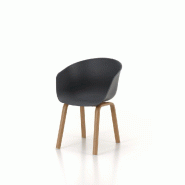 AQA Design Ensemble de 4 chaises en polypropylène gris L.58 P.51 H.78 MP01212 - gris plastique polypropylène MP01212