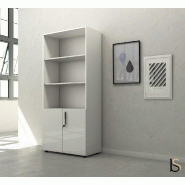 Armoire haute mixte à portes battantes Luxury - Ofitres - Blanc_0