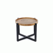 Bazar Bizar Table d'appoint en bois de suar 56x56x40 cm naturel - multicolore Bois massif JAAM010NB-50