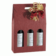 Boîte 3 bouteilles bordeaux 27x9x38,5cm - Carton - par 10