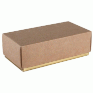 Boite chocolat kraft base or carton 125g 9,4x4,5x4,9 cm - par 25