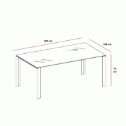 Bureau de direction X7 en verre - Officity - 220, Blanc_1