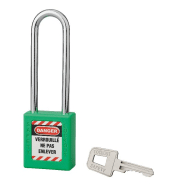 Cadenas de consignation loto lockout tagout 40 mm anse acier ø 6 x 76 mm vert