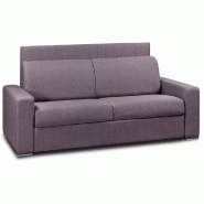 CANAPÉ LIT LEVALLOIS EXPRESS LATTES 120CM MATELAS 16CM TÊTE DE LIT INTÉGRÉE VELOURS  VIOLET