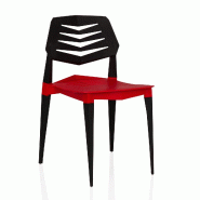 Chaise de jardin / Chaise de salle à manger Flecharo plastique rouge/noir hjh LIVING - rouge plastique polypropylène 950004