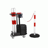 Chariot avec 6 poteaux rouges et blancs