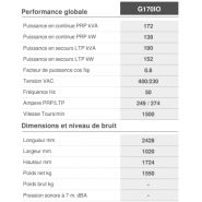 Gamma G170IO - Groupe électrogène industriel Genmac - 50Hz à 1500rpm - 400/230V - 3 phases_1