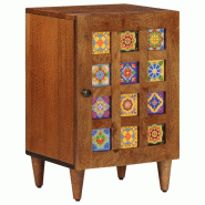 Helloshop26 - Armoire de salle de bain rectangulaire rangement moderne 38 x 33 x 58 cm en bois de manguier noyer 02_0057804 - 3000240232121