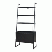 Helloshop26 - Ensemble de 4 meubles avec meuble TV et 3 étagères échelles noir 03_0009404 - noir 3000224671755