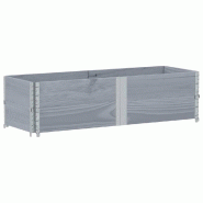 Helloshop26 - Jardinière bac lit surélevé plantes fleurs terrasse jardin 150 x 50 cm bois massif de pin gris 02_0037434 - gris métal 3000217775033