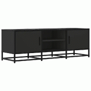 Helloshop26 - Meuble TV industriel noir avec grand espace de rangement 120 x 35 x 41 cm en bois noir 02_0049601 - noir métal 3000235922556