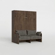 Itamoby Lit double Sofà Kentaro escamotable vertical noyer (ALESSIA 20) - marron VEMATRVERSOF-NC-20