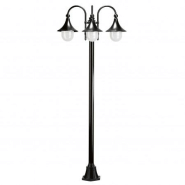 Lampadaire extérieur trom - 3 lanternes -ip43 3*e27 42w livré avec son mat- noir