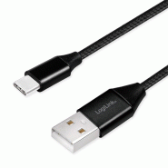 LogiLink Câble USB 2.0, USB-A - USB-C mâle, 1,0 m, noir, 1 m - noir 4052792052671