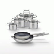 Lot 2 Poêles céramiques 28/32 cm Elo Profi Therm Platinum et 4 Faitouts Elo Citrin - gris inox 3176239953190
