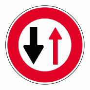 Panneau B15 - Obligation de céder le passage aux véhicules venant en sens inverse panneau seul