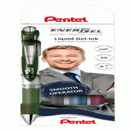 Pentel EnerGel BL77-4COL2 Lot de 4 rollers à encre gel avec mécanisme à pression 0,7 mm de diamètre = 0,35 mm d'épaisseur de trait rechargeables,