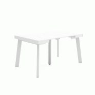SKRAUT HOME Table console extensible, 140, Pour 6 personnes, Pieds en bois, Blanc - blanc Bois manufacturé 241_25
