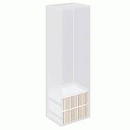 Tiroir Vertigo T01 MDF naturel et blanc H20cm pour caisson 60cm - par 2