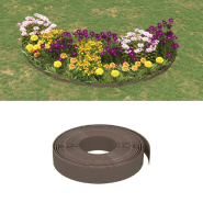 Vidaxl bordure de jardin marron 10 m 10 cm polyéthylène 154395