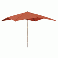 VidaXL Parasol de jardin avec mât en bois terre cuite 300x300x273 cm Modèle Atlas Confort Pro - 363196
