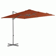 VidaXL Parasol de jardin en porte-à-faux avec mât en acier terre cuite Modèle Helios Outdoor Élite - rouge 312309