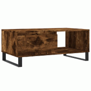 VidaXL Table basse Chêne fumé 90x50x36,5 cm Bois d'ingénierie Modèle Flex Panorama Élite - 830577