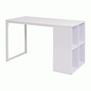 VidaXL Table d'écriture 120x60x75 cm Blanc Modèle Atlas Flex Élite - marron 245721