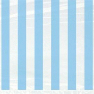 20 sachets rayures bleu clair cellophane - 62516