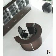 Banque d'accueil courbe ROCK - Mobel Linea. - Acacia clair